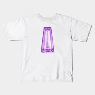 Tapered Baguette Amethyst Kids T-Shirt